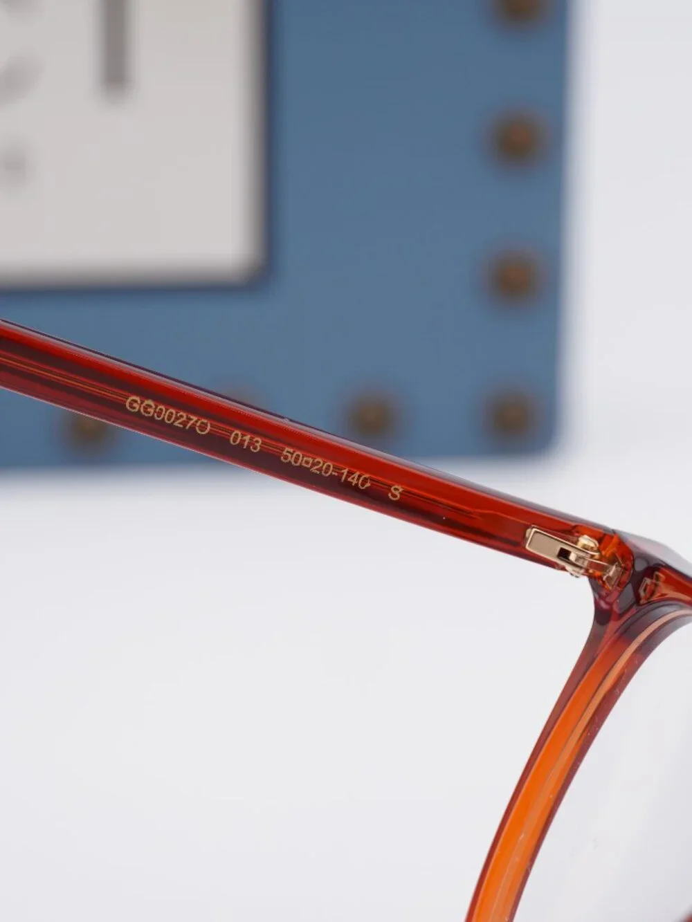 Gucci GG0027O 013 Women Round Eyeglasses - Shiny Bordeaux 50mm